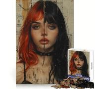 Vintage Young Goth Girl Jigsaw Puzzles 1000 Piece for Adults Intellectual Fun Calm Distraction Sharp Cut Thoughtful Gift (38x26cm)