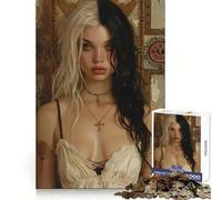 Vintage Young Goth Girl Jigsaw Puzzles 1000 Pieces for Adults Strategic Think Light Recreation Clean Cut Xmas Present (38x52cm)