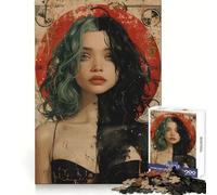 Vintage Young Goth Girl Jigsaw Puzzles for Adults1000 Pieces Brain Stimulation Mind Calming Fun Premium Cut Lovely Gift (50x75cm)