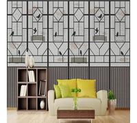 Vintage Zen Abstract Window Flower Birdcage Auspicious Clouds 3D Wallpaper Textured Silk Easy Install Living Room Sofa Bedroom Dining Room Home Decoration Wall-150cm×105cm