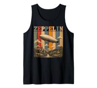 Vintage Zeppelin Historic Airship 70s 80s Retro Dirigible Tank Top