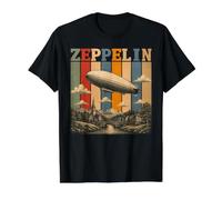 Vintage Zeppelin Historic Airship 70s 80s Retro Dirigible Value Graphic T-Shirt, Men, Black, L