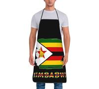 Vintage Zimbabwe Zimbabwean Flag Women Men Bib Aprons With Long Ties Apron Professional Kitchen Apron For Gardening Coffee House Kitchen