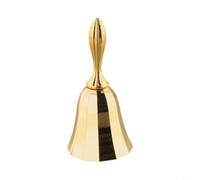 Vintage Zinc Alloy Service Hand Bell with Clear Sound for Dining, Weddings and Home Decor, 2.1 x 4.5 Inches(Bright Gold)