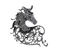 Vintage Zinc Horse Head Brooch Clothes Accessories, Se référer au descriptif, zinc