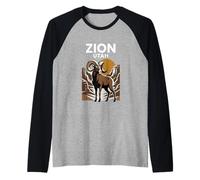 Vintage Zion Utah Bighorn Sheep Canyon Raglan Baseball Tee
