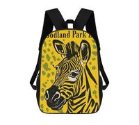 Vintage Zoo Poster 3D Printed 17 Inch School Backpack Children's Backpacks 3D Printed Cool Knapsack for Boys Elementary And Middle
