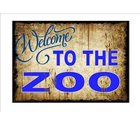 Vintage Zoo Sign Retro Style Metal Sign Kitchen Vintage Zoo Wall Plaque Animal,8X12 Inch