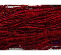 Vintageandyou 100g Recycled Sari Silk Yarn Hand-spun Red Mix Soft Yarns