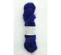 Vintageandyou 100g Recycled Sari Silk Yarn Hand-spun Royal Blue Soft Yarns