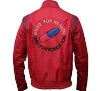 Vintagearc Akira Capsule Logo Cotton Jacket for Men’s | Red/Black Cordura Retro red biker jacket | Men’s Bomber Jacket | Men’s Black Cotton Lightweight Jacket (Red, 3XL)