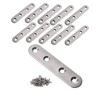 VintageBee 12pcs Flat Straight Brace Brackets Mending Plates Repair Fixing Bracket Stainless Steel Joining Plates Connector 3 inches