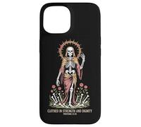 Vintagecore Gothic Skeleton Proverbs 31:25 Strength Dignity Case for iPhone 15