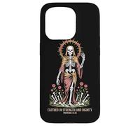 Vintagecore Gothic Skeleton Proverbs 31:25 Strength Dignity Case for iPhone 15 Pro