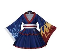 VintageCos Anime Hero Kimono Dress Outfit Midoriya Izuku Costume Katsuki Cosplay Froppy Costume for Women, Blue, XS