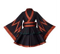 VintageCos Anime Hero Kimono Dress Outfit Midoriya Izuku Costume Katsuki Cosplay Froppy Costume for Women, Black, XXL