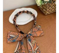 Vintagemagic Hair Clip, Satin Fabric Hair Bands for Women, Retro Cross Knotted Headband Non-slip Adjustable, Boho Head Wrap for Daily Wear, Outdoor Sports and Makeup Accessories(Orange,Big teeth)