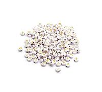 Vintageparts FACHHANDEL FÜR SCHMUCKZUBEHÖR 200 x White and Gold Letter Acrylic Beads