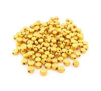 Vintageparts Letter Beads in Gold Plastic 7 x 4 mm Round, Pack of 200 Alphabet Mix for Making Name Bracelets, Threading Hole 1.8 mm, A-Z Beads Set for DIY Jewellery Making