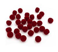 Vintageparts Pompoms in Dark Red Made of Polyester 14 mm Pack of 30 | Jewellery Making | Decoration | Crafts | Decorating | Creative | DIY | Bobble | Adult | Costumes | Colourful