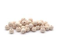 Vintageparts Wooden Beads 10 mm Pack of 40 for DIY Jewellery Girls Ladies Bracelet Chain Bead Bracelet Pearl Necklace