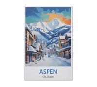 Vintages Reiseplakat Aspen Colorado,Puzzles 1000 Teile für Erwachsene, Klassische Puzzle Kinder Puzzle Herausfordernde Und Schwierige Rätsel für Erwachsene Und Jugendliche(75x50cm)-G44