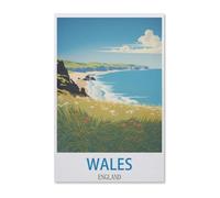 Vintages Reiseplakat von Wales und England,Puzzles, 1000-teiliges Puzzle Für Erwachsene Und Kinder Ab 10 Jahren(75x50cm)-E97