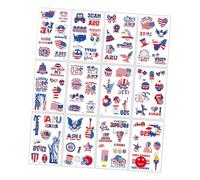 Vintages Styles Red White Blue Temporary Tattooes Stickers Set of 12 for Day Event Patriotic Temporary Tattooes Art