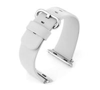 VintageTime Watch Straps - Super Smooth Genuine Calf Leather to fit Apple | Stainless Steel Buckle | Choice of Colours | 38/40/41mm or 42/44/45mm (42/44mm, White)
