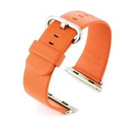 VintageTime Watch Straps - Super Smooth Genuine Calf Leather to fit Apple | Stainless Steel Buckle | Choice of Colours | 38/40/41mm or 42/44/45mm (38/40mm, Orange)