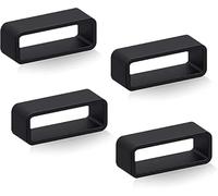 VintageTime Watches | 4 x Rubber Watch Strap Part Silicone Keeper Replacement Sports Black Holder Retainer Loop Smart Watch | Various Sizes | 16mm, 18mm, 20mm, 22mm, 24mm (18mm)