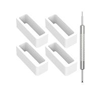 VintageTime Watches | 4 x Rubber Watch Strap Part Silicone Keeper Replacement Sports White Holder Retainer Loop Smart Watch with TOOL | 16mm