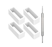 VintageTime Watches | 4 x Rubber Watch Strap Part Silicone Keeper Replacement Sports White Holder Retainer Loop Smart Watch with TOOL | 18mm