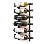 VintageView W Series Wine Rack 2 - Single Depth, Metal Wall Mounted Wine Rack - Modern, Easy Access Wine Storage - Space Saving Wine Rack with 6 Bottle Storage Capacity (Matte Black)