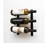 VintageView Wall Series 1 Wall Mounted Metal Wine Rack (315 mm, 3 Bottles, Satin Black)