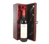 vintagewinegifts Chateau Gigault 'Cuvee Viva' 2001 Bordeaux vintage wine in a silk lined wooden box with four wine accessories, 1 x 750ml