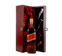 vintagewinegifts Johnnie Walker Red Label (1960s bottling) in a silk lined wooden box with four wine accessories, 1 x 750ml