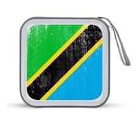 Vintahe Tanzania Flag Trendy CD Case Hard Plastic Portable DVD Storage Binder Wallet for Car Home Office