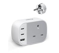 VINTAR UK to European Plug Adapter, Schuko Europe Trave Adaptor, 1 Pack