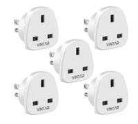 VINTAR UK to US Plug Adaptor, Type B Adapter with 13A Fuse, 5 Packs | UK to USA Plug Adapter, For UK to US Canada Jamaica Thailand Mexico America Countries, American Plug, White