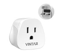 VINTAR US to UK Travel Adapter With 10A Fuse, Suitable for America, Canada, Japan and More (Type A, B), 1 Pack