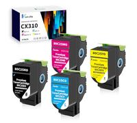 Vintella CX310 Toner Compatible with Lexmark CX310n CX310dn CX410 CX410e CX410de CX410dte CX510 CX510de CX510dhe CX510dthe Printer 80C2SK0 80C2SC0 80C2SM0 80C2SY0 (2500 Pages BK, 2000 pages CMY)