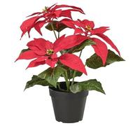 VINTERFINT Artificial Poinsettia Plant, 36 cm Red, Indoor/Outdoor Christmas Decoration