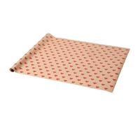 VINTERFINT Christmas Decoration Gift Wrap Roll - 3m Heart Pattern Brown Paper - 3x0.7m Xmas Wrapping Paper