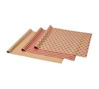 VINTERFINT Gift Wrap Roll Mixed Patterns Brown/Red - Xmas Wrapping Paper - 3x0.7m - Festive Holiday Packaging & Seasonal Decor