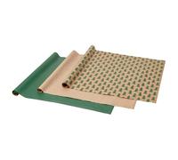 VINTERFINT Gift wrap roll, mixed patterns green/brown, 3x0.7 m/2.10 m²