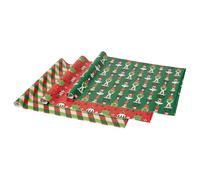 VINTERFINT Gift wrap roll, mixed patterns red/green, 3x0.7 m/2.10 m²