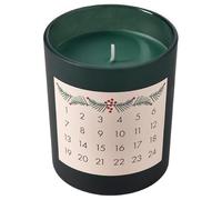 VINTERFINT Scented Candle in Glass - Green Calendar Design | Five Spices of Winter Aroma | 45Hr Burn Time | Christmas Scented Candle