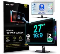 VINTEZ [2 Pack] 27 Inch 16:9 Privacy Screen for Computer Monitor and Laptop - Anti Glare Protector Film Blue Light Filter Eye Protection - Computer Screen Privacy Shield