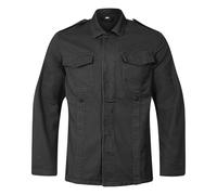 VINTIKA Army Jacket German Bundeswehr Military Style Moleskin Cotton Long Sleeve Work Top (Black, XL)